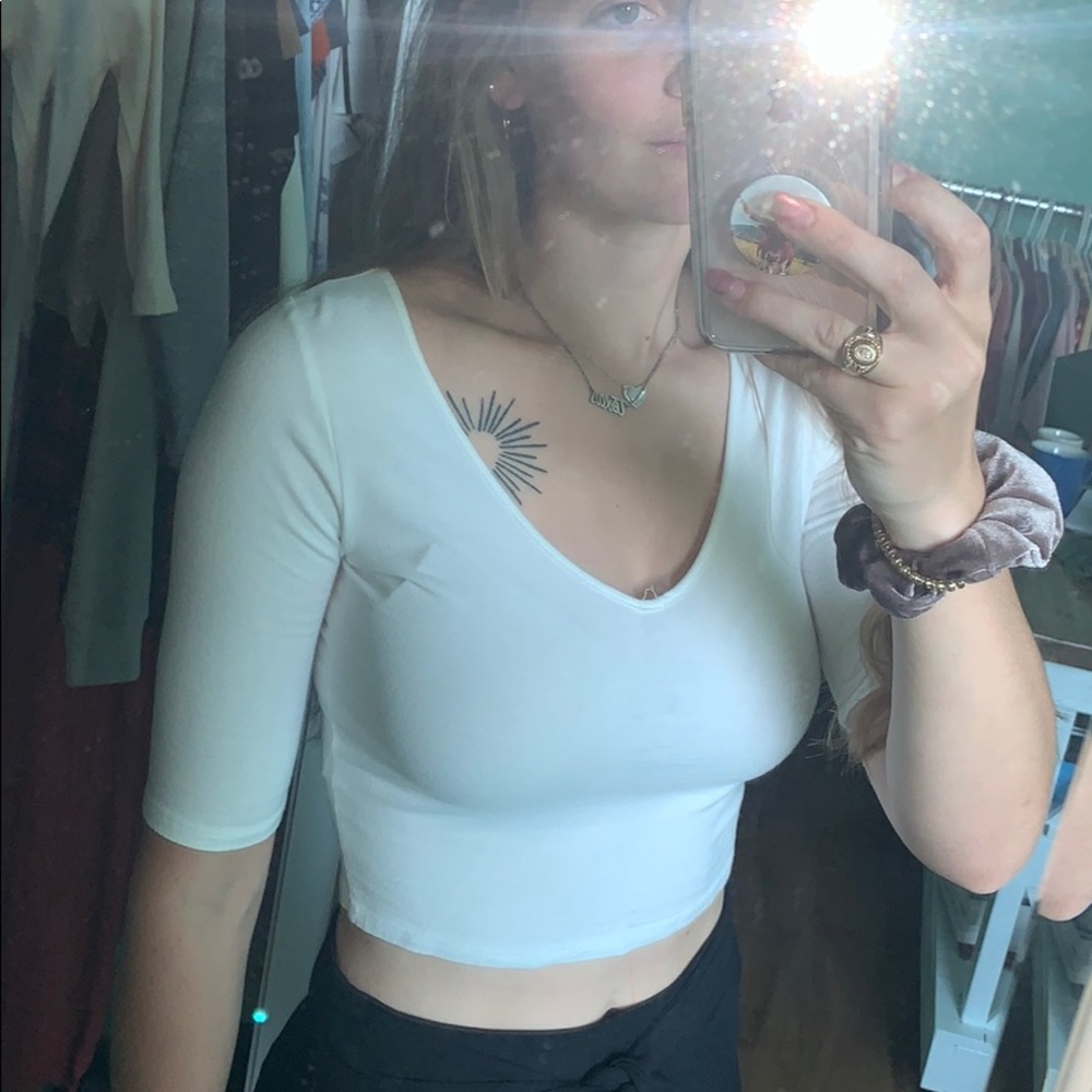 white crop top